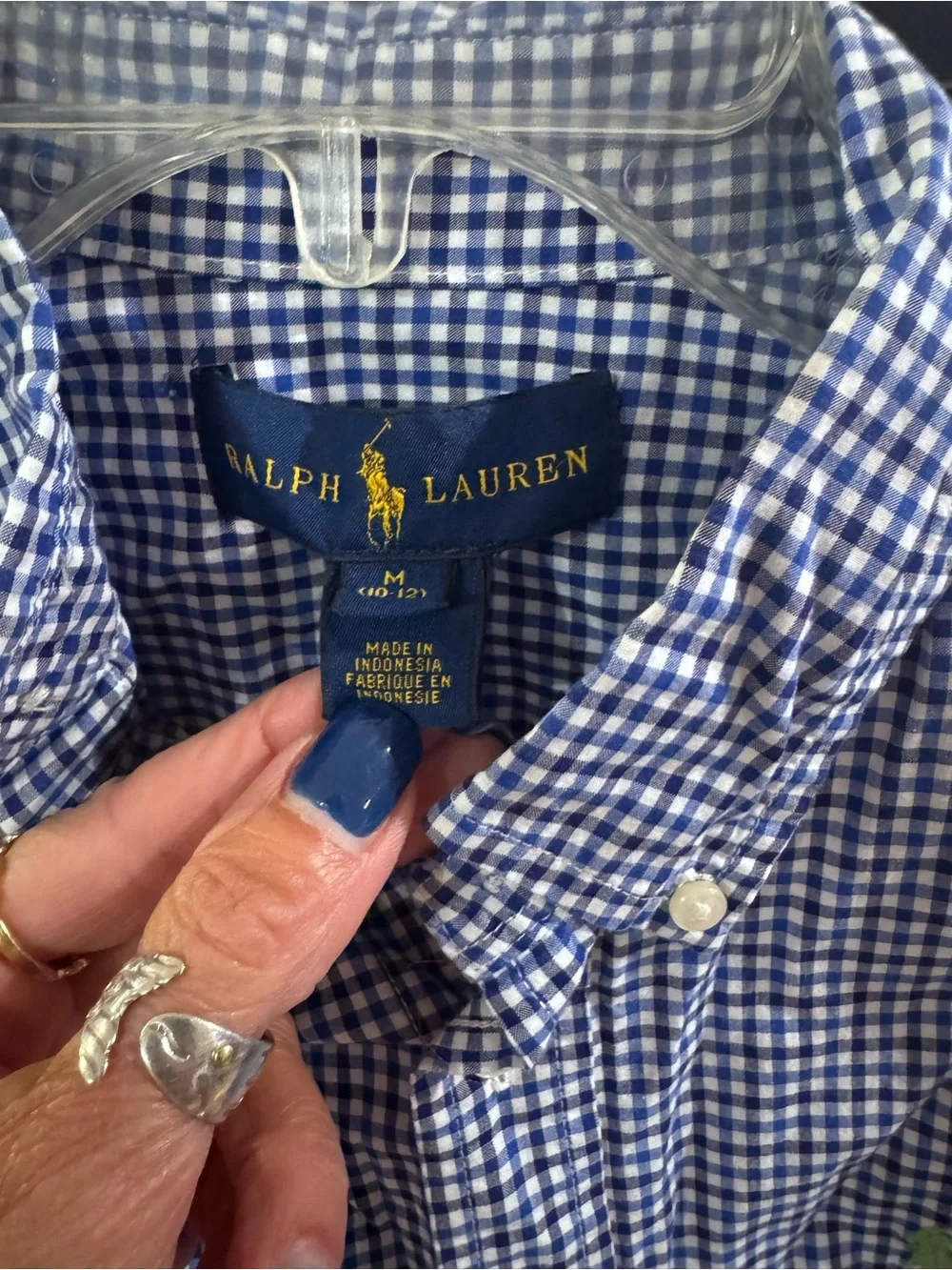 Ralph Lauren Blue & White Gingham Button-Down Shirt